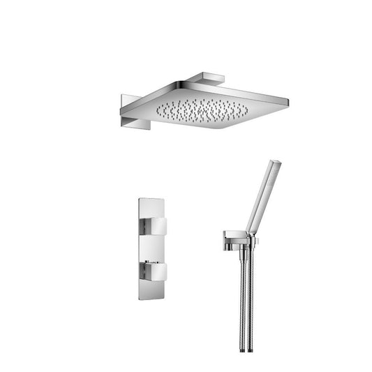 Flusso Faucets Serie 196 Two Output Shower Set With Shower Head and Hand Held in Chrome (196.7250CP)