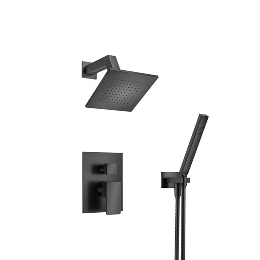 Flusso Faucets Serie 196 Two Output Shower Set With Shower Head and Hand Held in Matte Black (196.3250MB)
