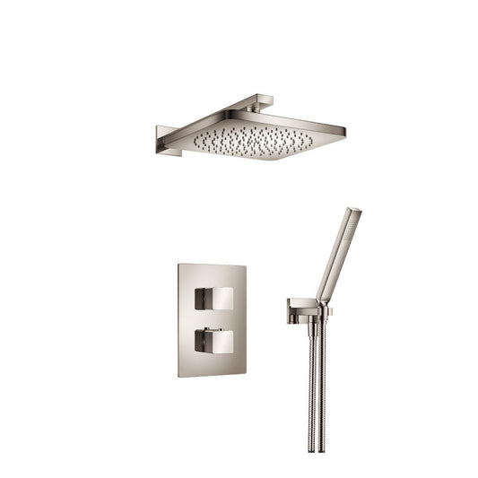 Flusso Faucets Serie 196 Two Output Shower Set With Shower Head and Hand Held in Polished Nickel (196.7050PN)