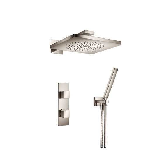 Flusso Faucets Serie 196 Two Output Shower Set With Shower Head and Hand Held in Polished Nickel (196.7250PN)