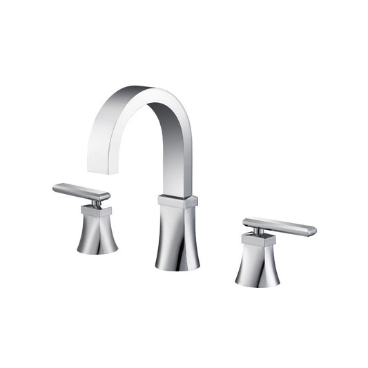 Flusso Faucets Serie 230 8" Widespread Three Hole Two Handle Bathroom Faucet in Chrome