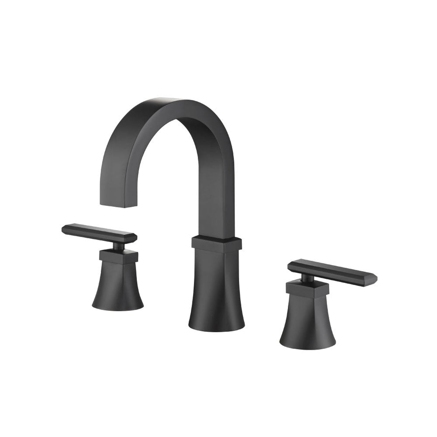 Flusso Faucets Serie 230 8" Widespread Three Hole Two Handle Bathroom Faucet in Matte Black