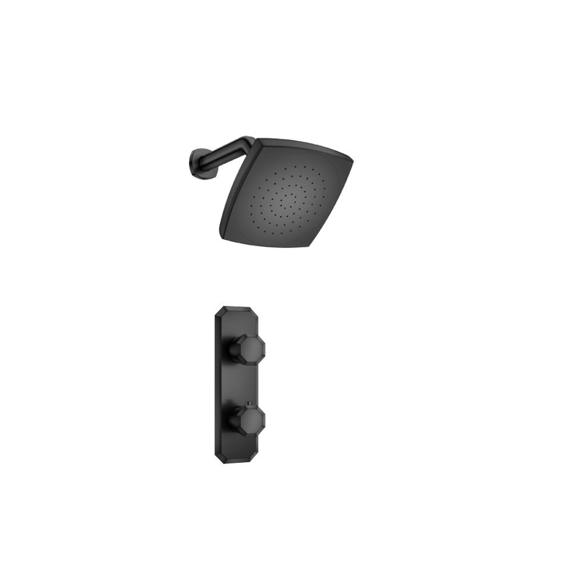 Flusso Faucets Serie 230 Matte Black Single Output Shower Set With Shower Head And Arm