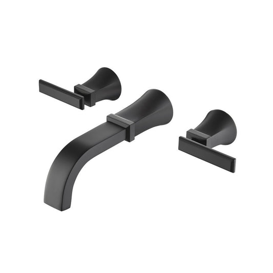 Flusso Faucets Serie 230 Matte Black Trim for Two Handle Wall Mounted Tub Filler