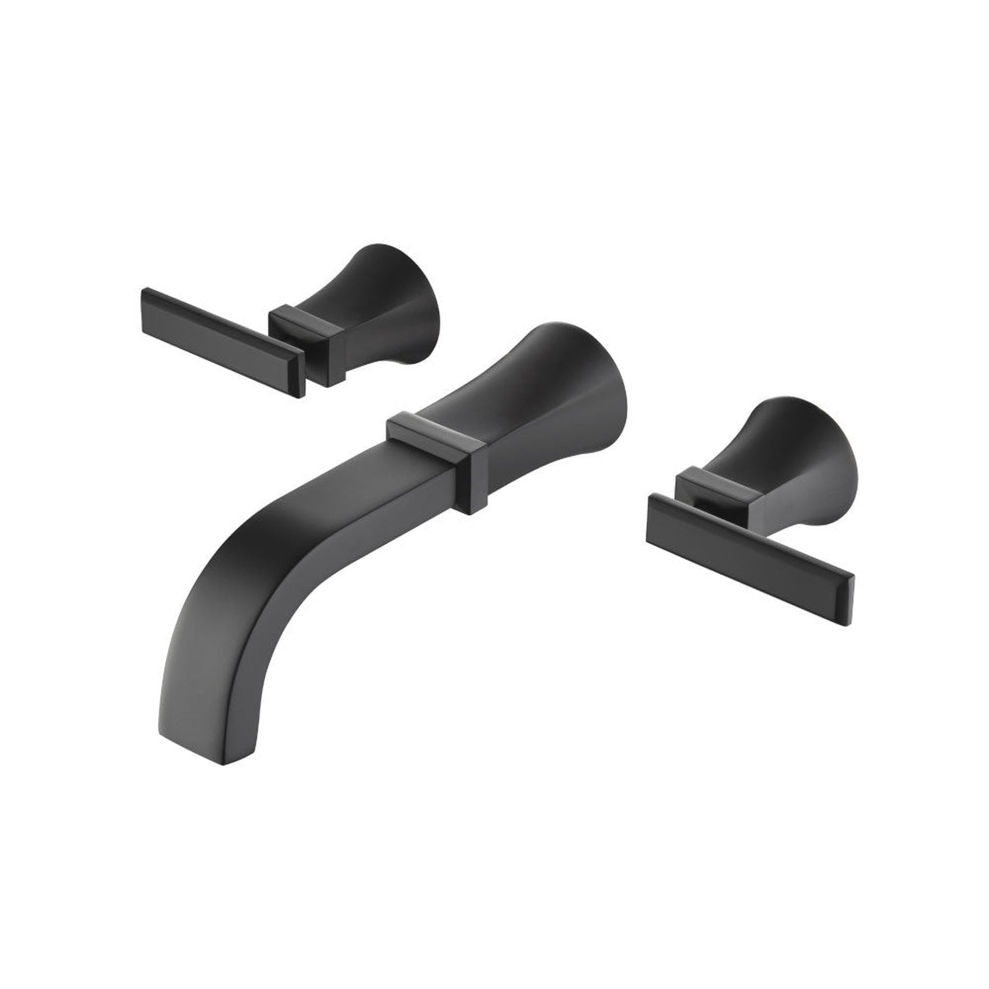Flusso Faucets Serie 230 Matte Black Two Handle Wall Mounted Tub Filler