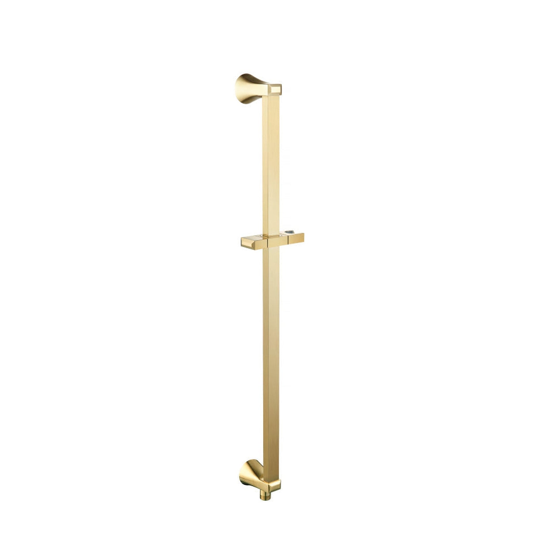 Flusso Faucets Serie 230 Shower Slide Bar With Integrated Wall Elbow in Satin Brass