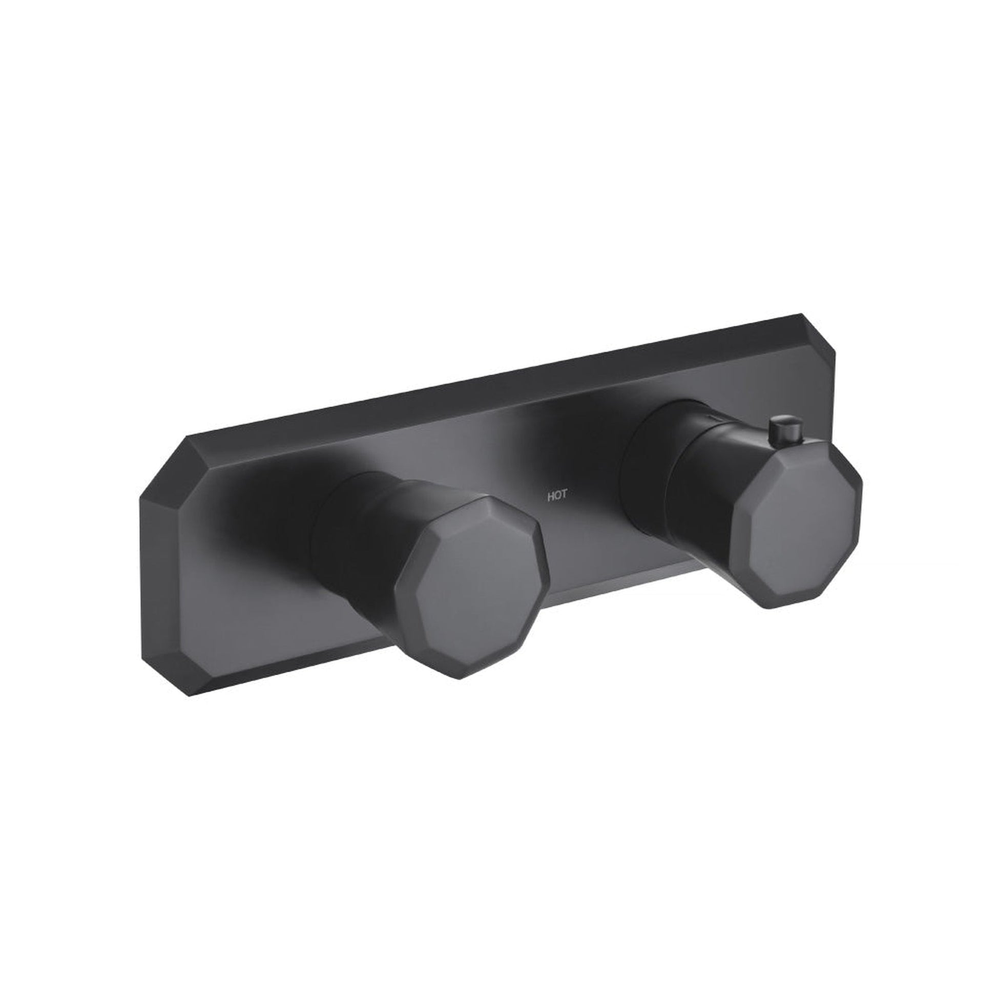 Flusso Faucets Serie 230 Single Output Trim for Thermostatic Valve in Matte Black