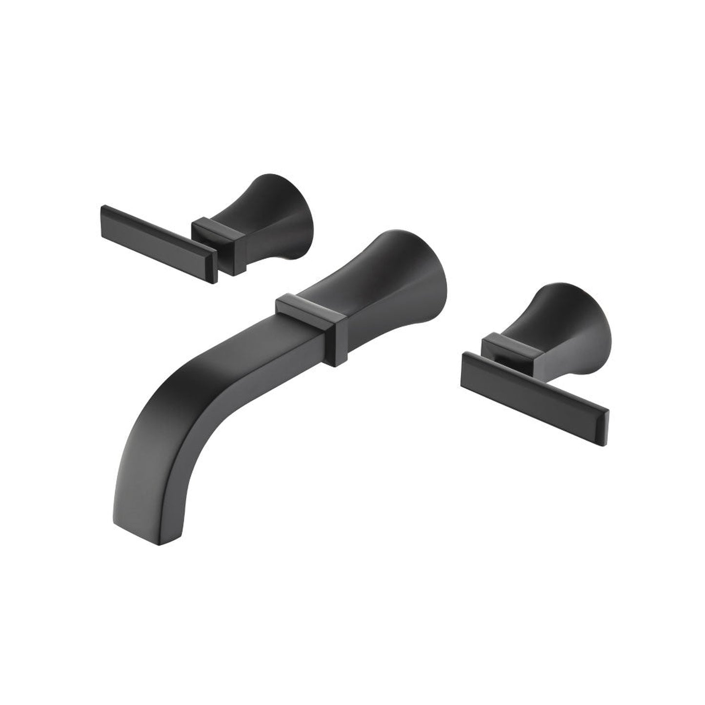 Flusso Faucets Serie 230 Trim for Two Handle Wall Mounted Bathroom Faucet in Matte Black