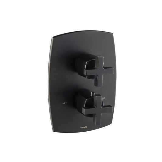 Flusso Faucets Serie 240 3/4" Single Output Thermostatic Shower Valve and Trim in Matte Black