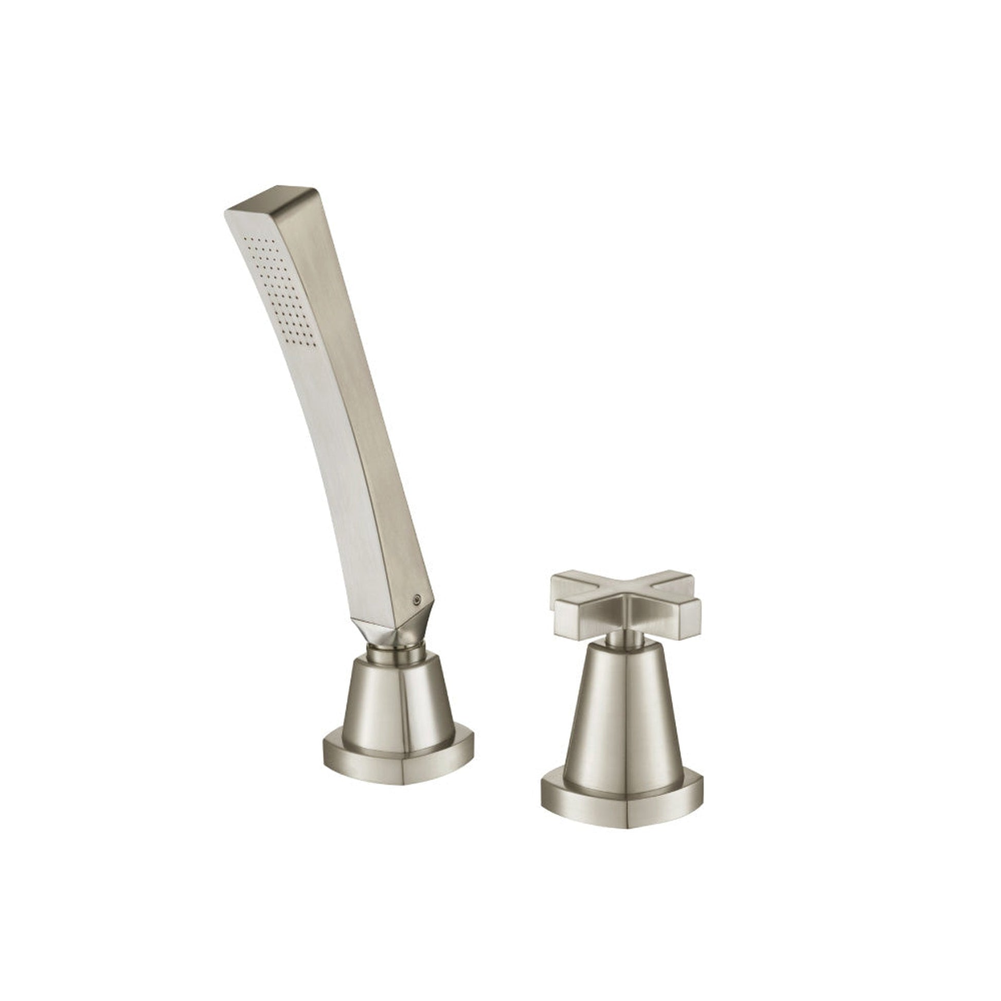 Flusso Faucets Serie 240 Deck Diverter With Holder and Hose in Brushed Nickel