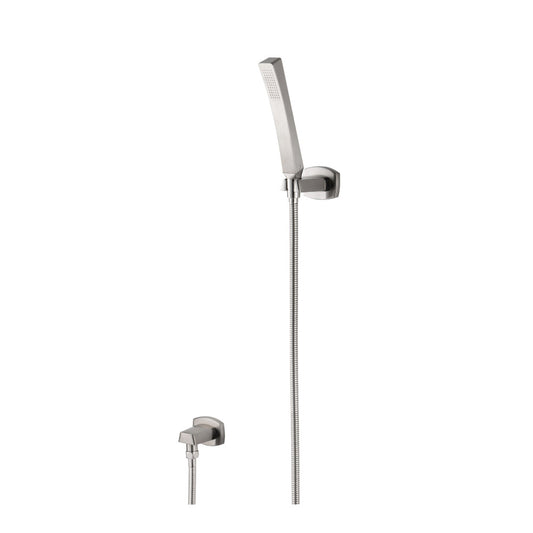 Flusso Faucets Serie 240 Hand Shower Set With Wall Elbow, Holder and Hose in Brushed Nickel