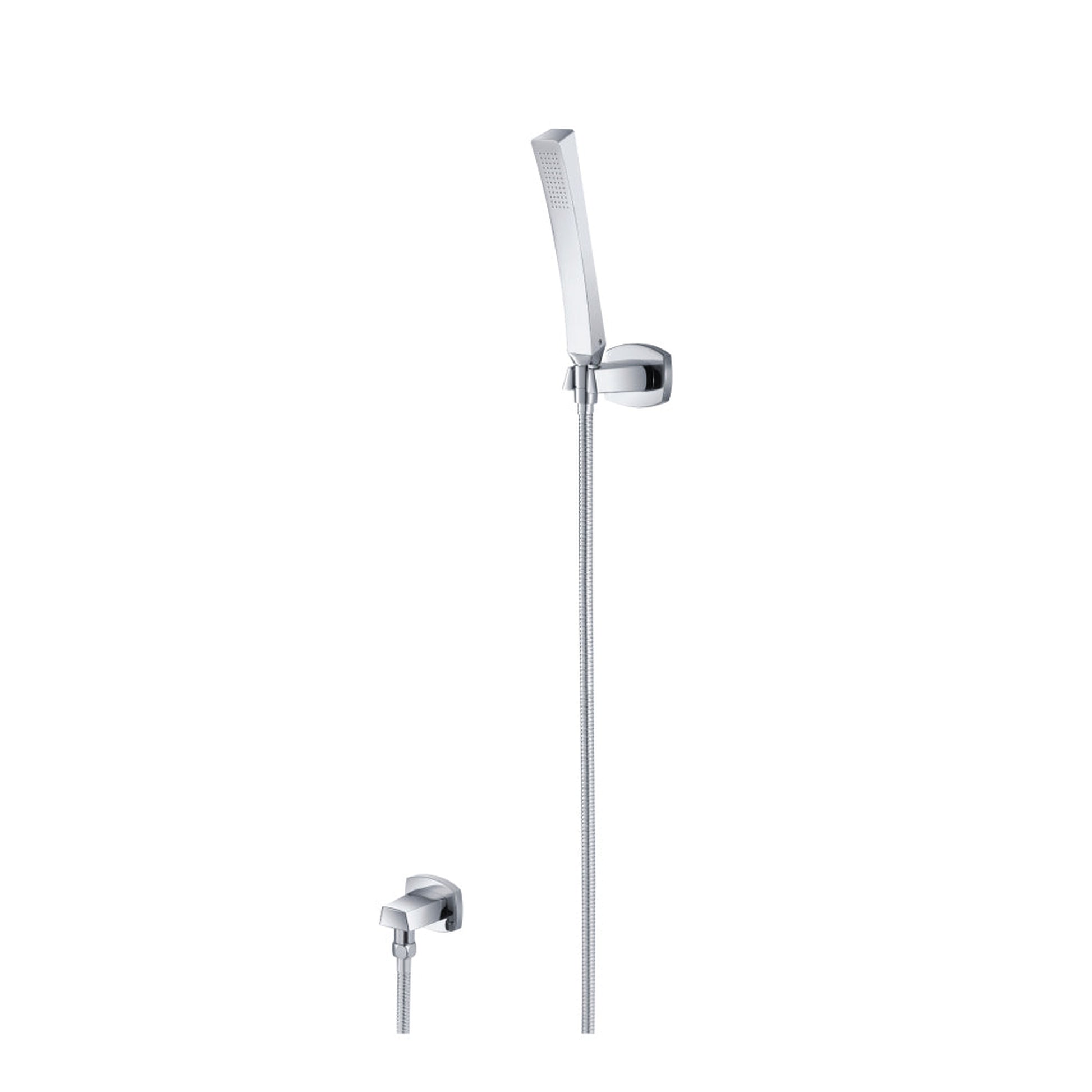 Flusso Faucets Serie 240 Hand Shower Set With Wall Elbow, Holder and Hose in Chrome
