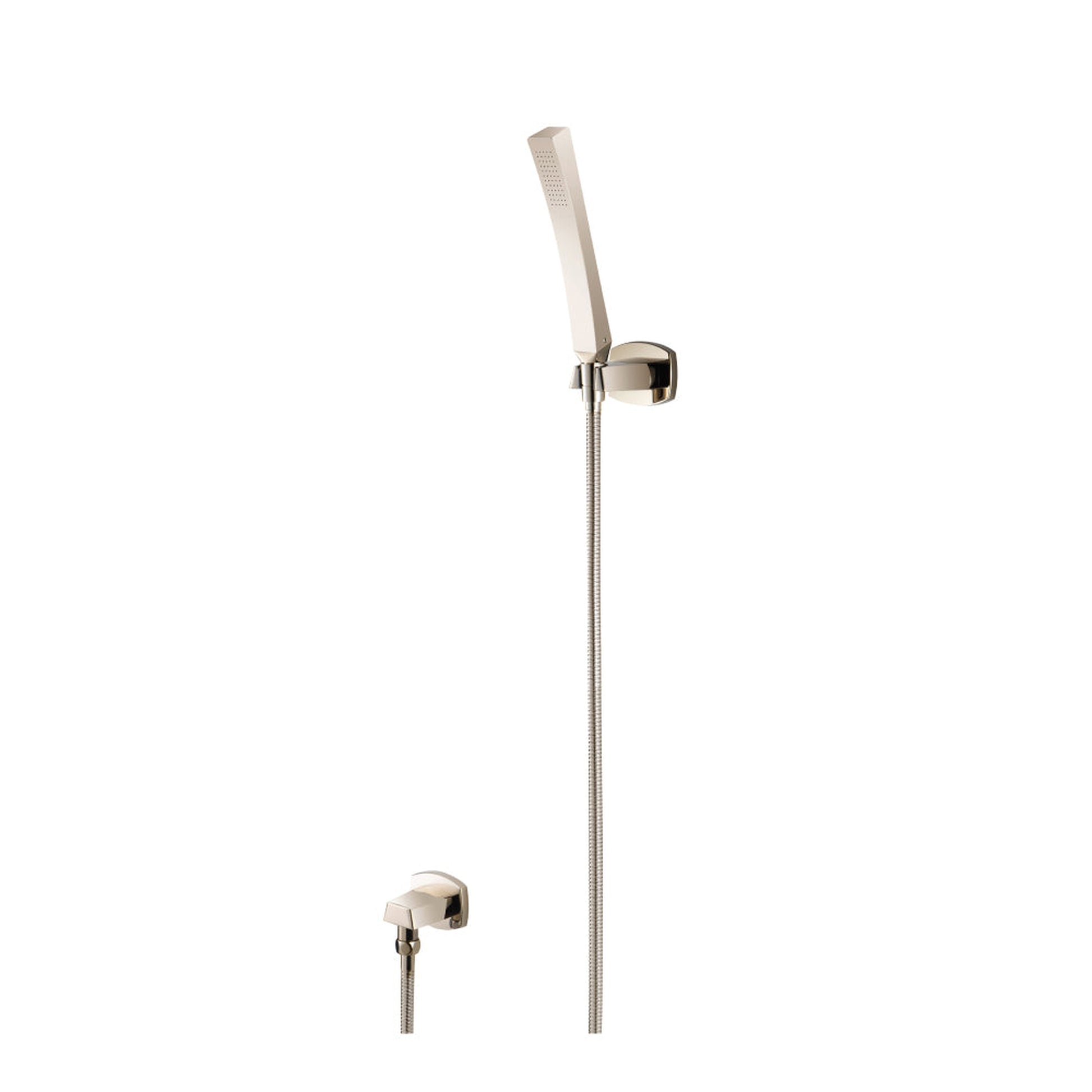 Flusso Faucets Serie 240 Hand Shower Set With Wall Elbow, Holder and Hose in Polished Nickel