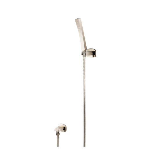 Flusso Faucets Serie 240 Hand Shower Set With Wall Elbow, Holder and Hose in Polished Nickel