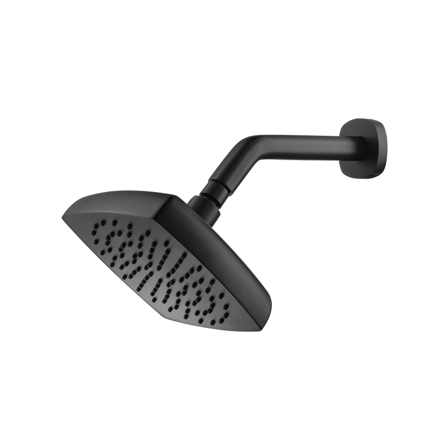Flusso Faucets Serie 240 Single Output Matte Black Wall-Mounted Shower Set With Single Function Square Rain Shower Head With Shower Arm, Two-Handle Shower Trim and 1-Output Wall-Mounted Thermostatic Shower Valve With Integrated Volume Control