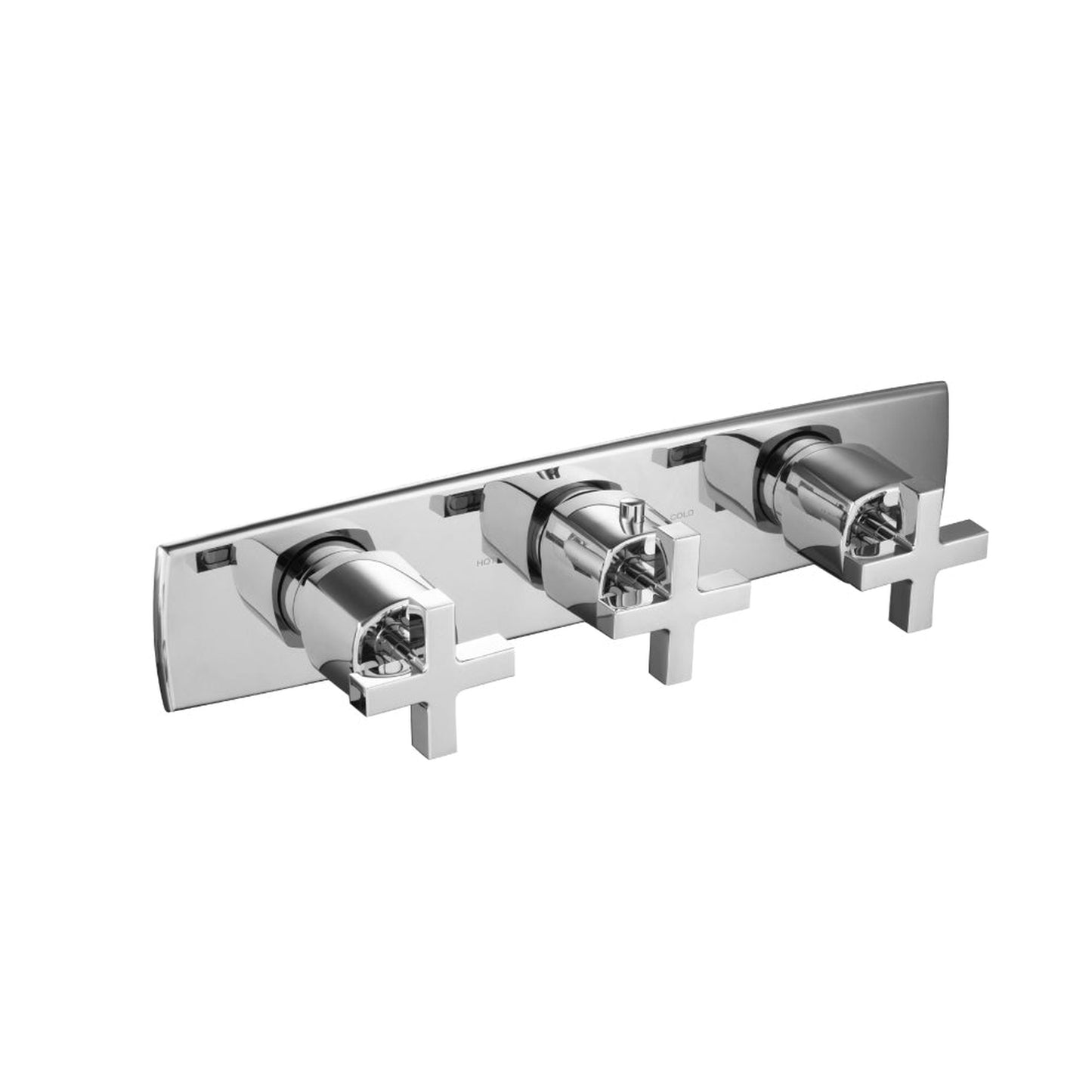 Flusso Faucets Serie 240 Two Output Trim for Horizontal Thermostatic Valve With 2 Volume Control in Chrome