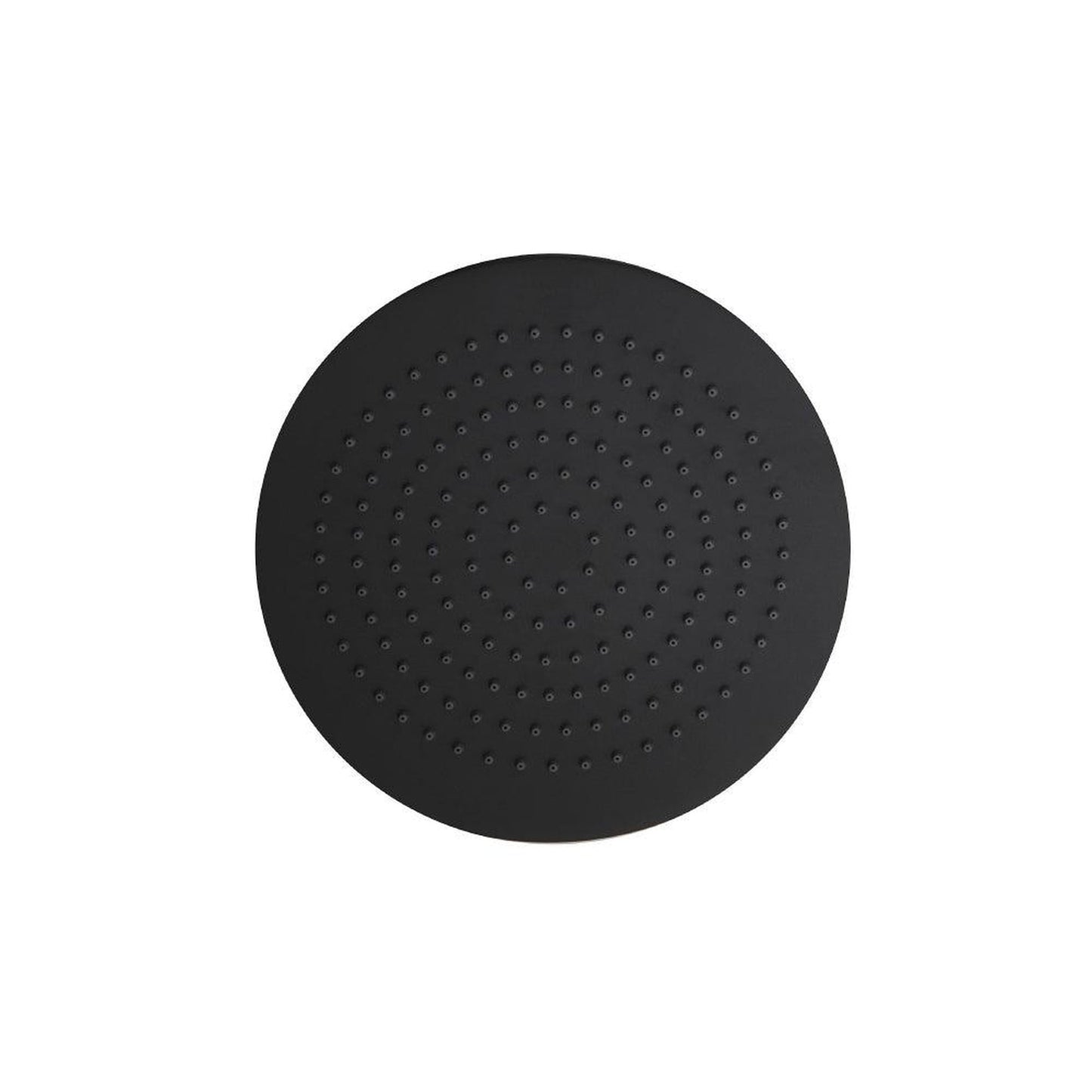 Flusso Faucets Serie 250 Single Output Matte Black Wall-Mounted Shower Set With Single Function Round Rain Shower Head, Two-Handle Shower Trim and 1-Output Wall-Mounted Thermostatic Shower Valve With Integrated Volume Control