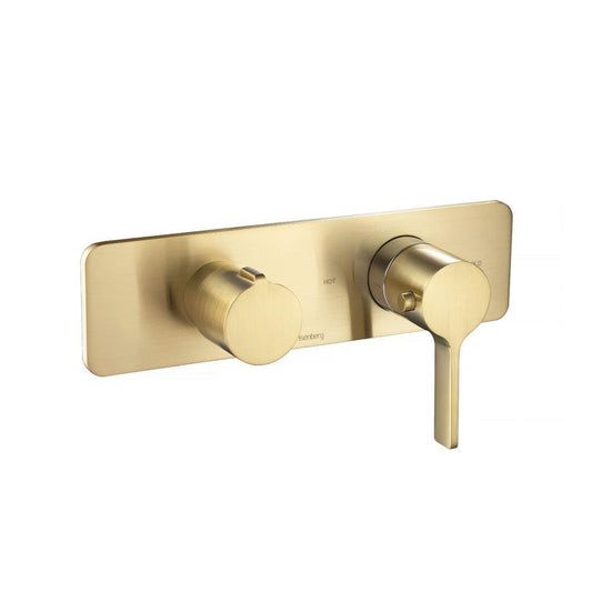 Flusso Faucets Serie 260 3/4" Single Output Horizontal Thermostatic Shower Valve and Trim in Satin Brass (260.2693SB)