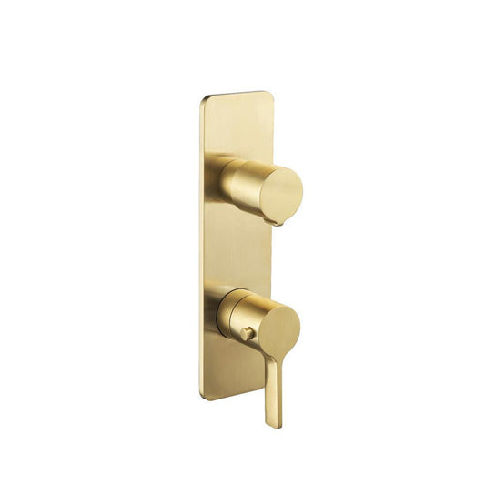 Flusso Faucets Serie 260 3/4" Single Output Horizontal Thermostatic Shower Valve and Trim in Satin Brass (260.2720SB)