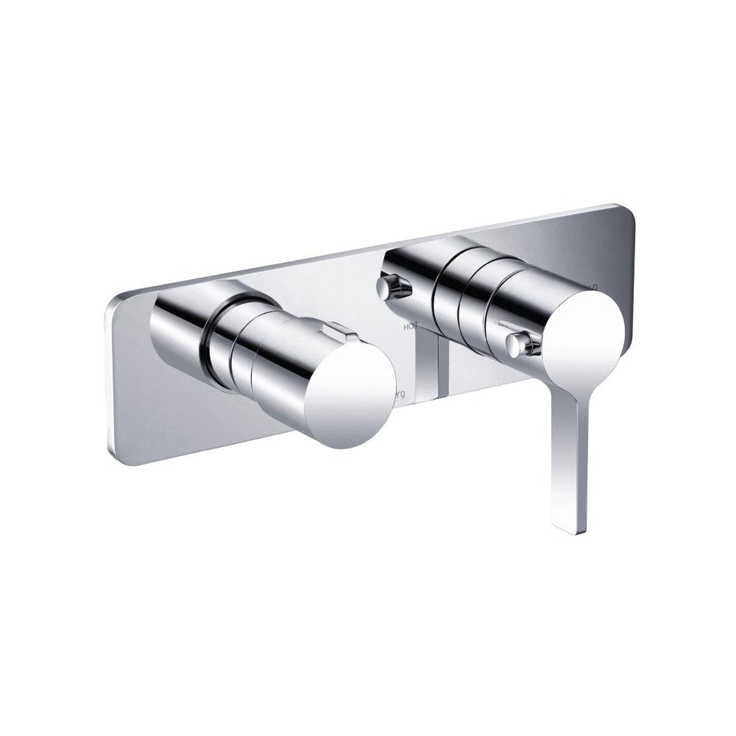 Flusso Faucets Serie 260 3/4" Three Output Horizontal Thermostatic Shower Valve and Trim in Chrome