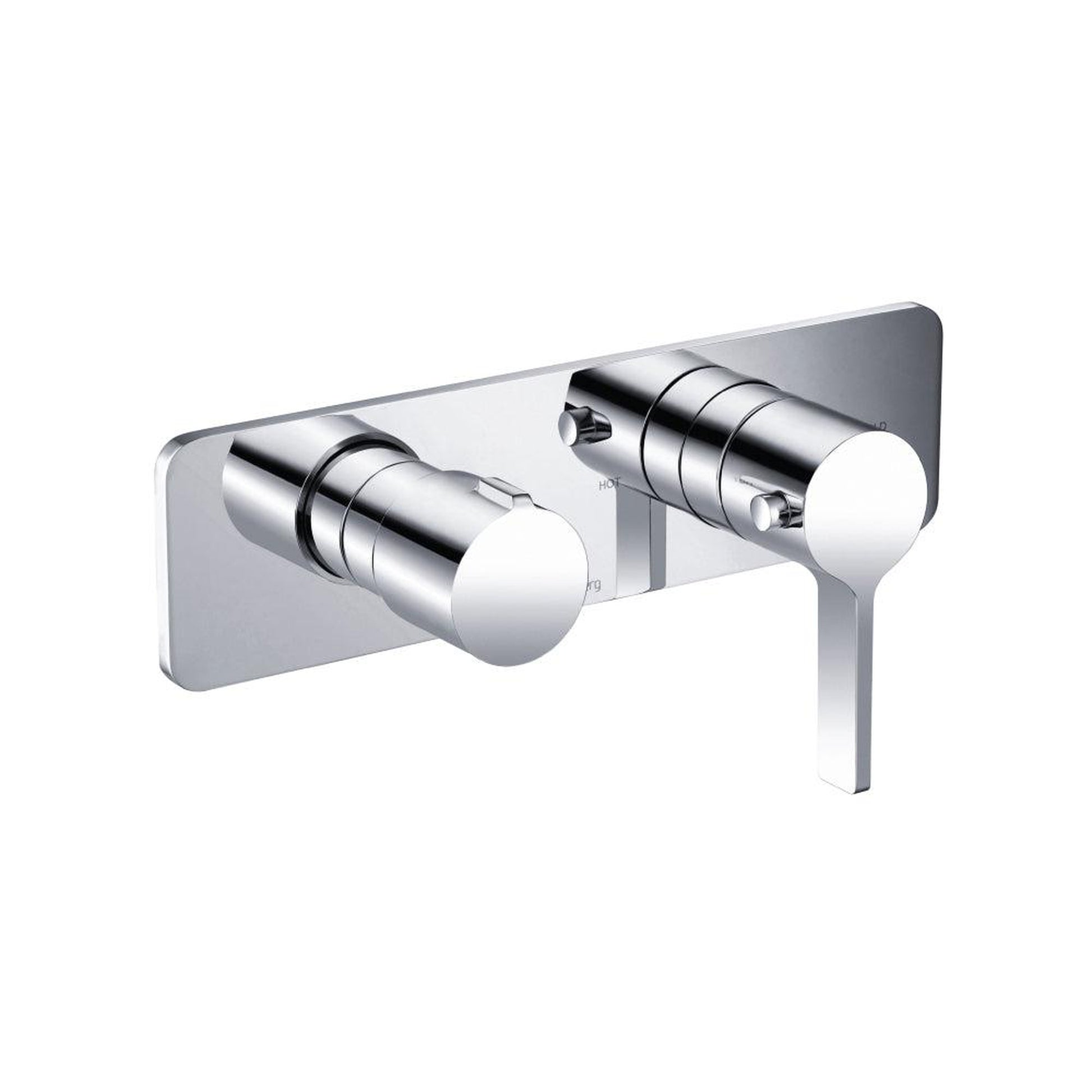 Flusso Faucets Serie 260 3/4" Three Output Horizontal Thermostatic Shower Valve and Trim in Chrome