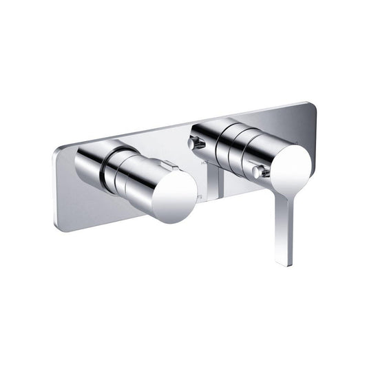 Flusso Faucets Serie 260 3/4" Two Output Horizontal Thermostatic Shower Valve and Trim in Chrome