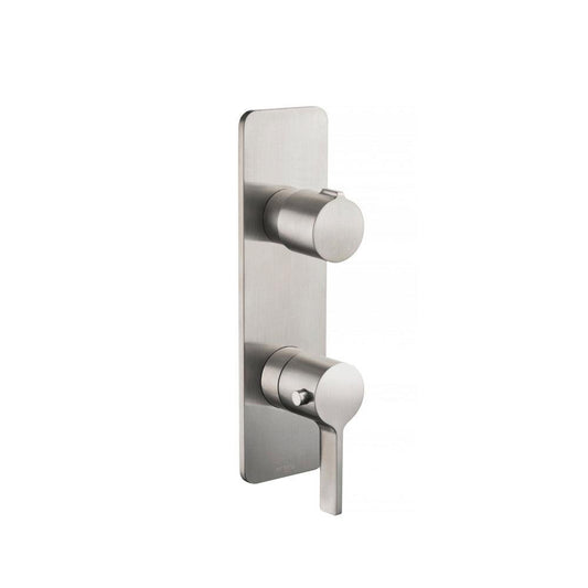Flusso Faucets Serie 260 3/4" Two Output Thermostatic Shower Valve and Trim in Brushed Nickel