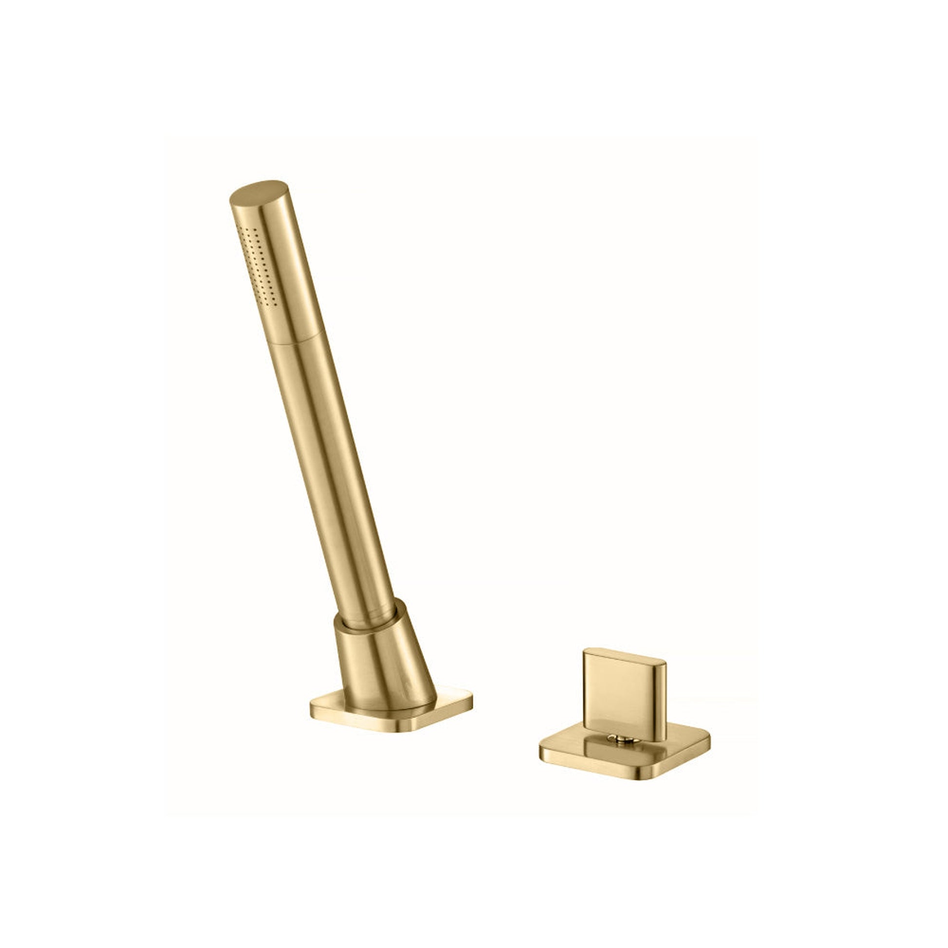 Flusso Faucets Serie 260 Deck Diverter With Holder and Hose in Satin Brass