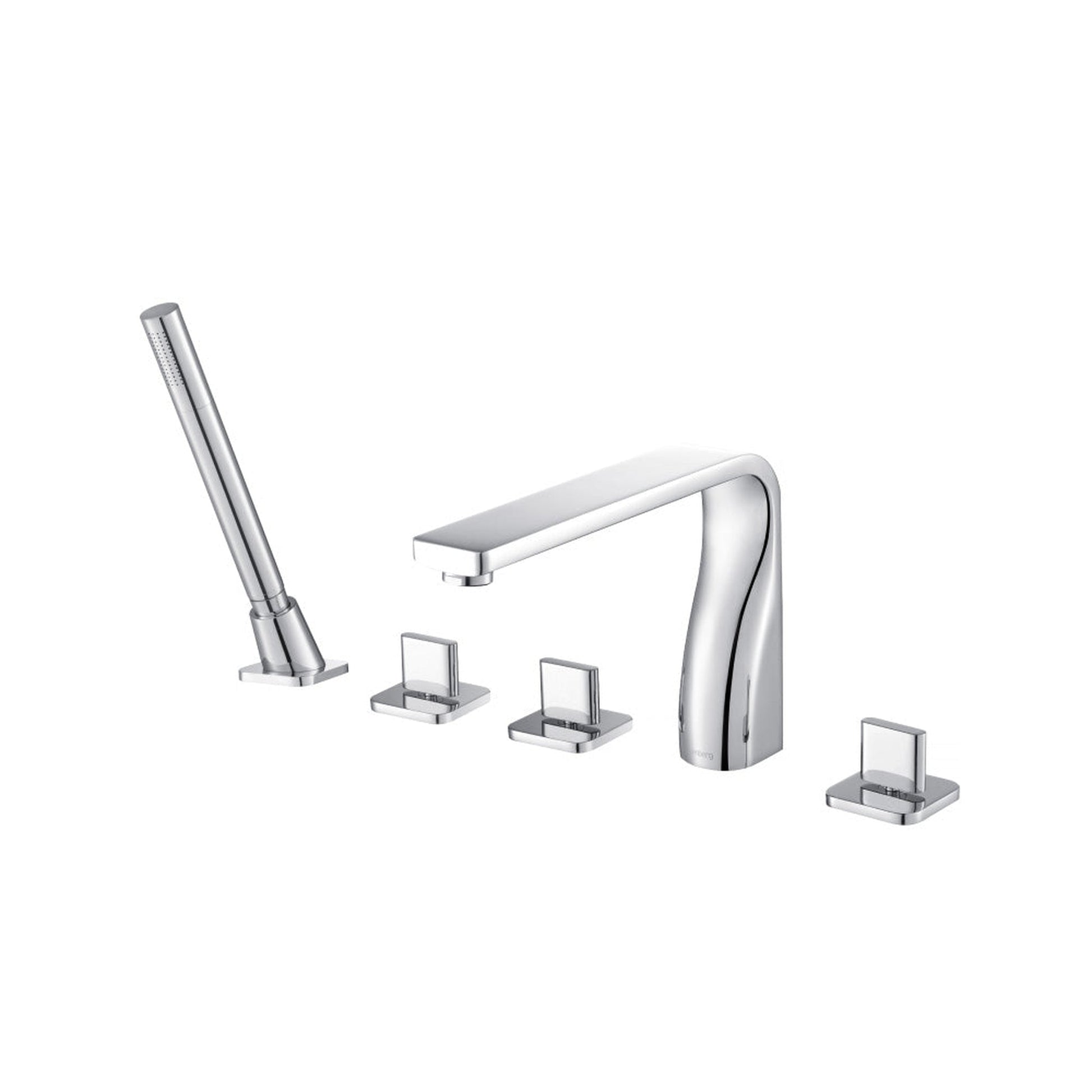 Flusso Faucets Serie 260 Five Hole Deck Mounted Roman Tub Faucet With Hand Shower in Chrome