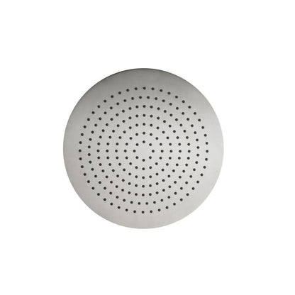 Flusso Faucets Serie 260 Single Output Brushed Nickel PVD Wall-Mounted Shower Set With Single Function Round Rain Shower Head, Two-Handle Shower Trim and 1-Output Horizontal / Vertical Thermostatic Valve With Integrated Volume Control