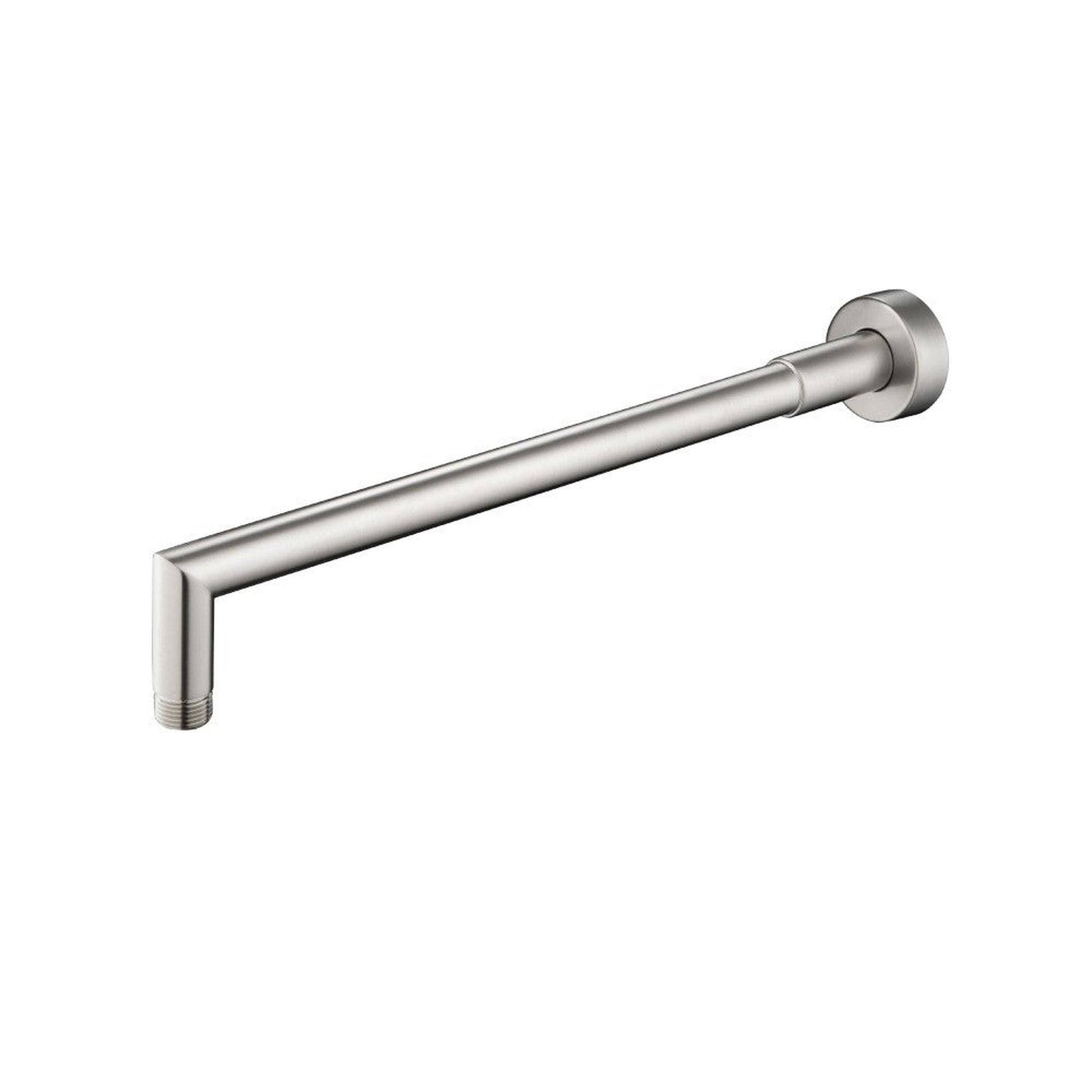 Flusso Faucets Serie 260 Single Output Brushed Nickel PVD Wall-Mounted Shower Set With Single Function Round Rain Shower Head, Two-Handle Shower Trim and 1-Output Horizontal / Vertical Thermostatic Valve With Integrated Volume Control