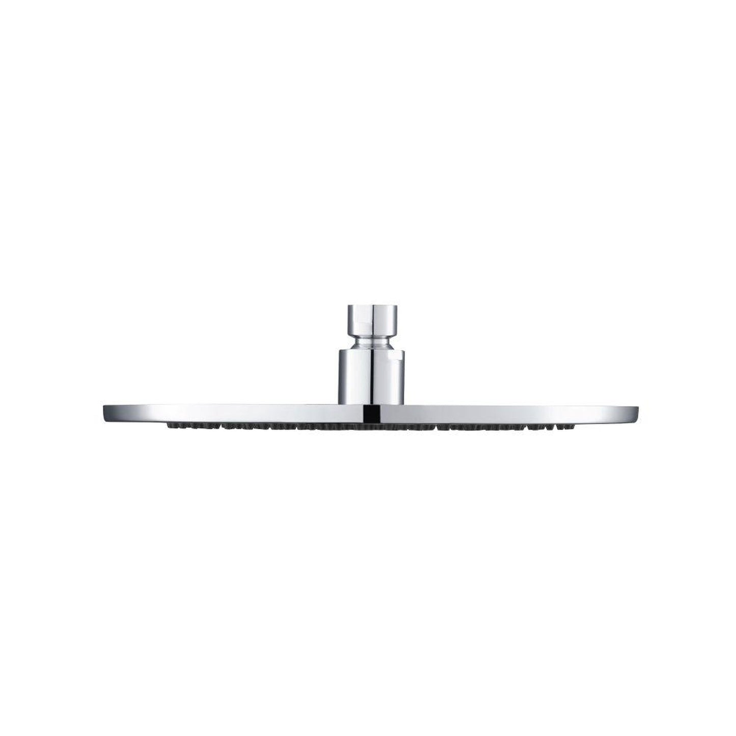 Flusso Faucets Serie 260 Single Output Chrome Wall-Mounted Shower Set With Single Function Round Rain Shower Head, Two-Handle Shower Trim and 1-Output Horizontal / Vertical Wall-Mounted Thermostatic Shower / Bathtub Valve With Integrated Volume Control