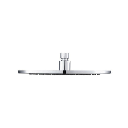 Flusso Faucets Serie 260 Single Output Chrome Wall-Mounted Shower Set With Single Function Round Rain Shower Head, Two-Handle Shower Trim and 1-Output Horizontal / Vertical Wall-Mounted Thermostatic Shower / Bathtub Valve With Integrated Volume Control