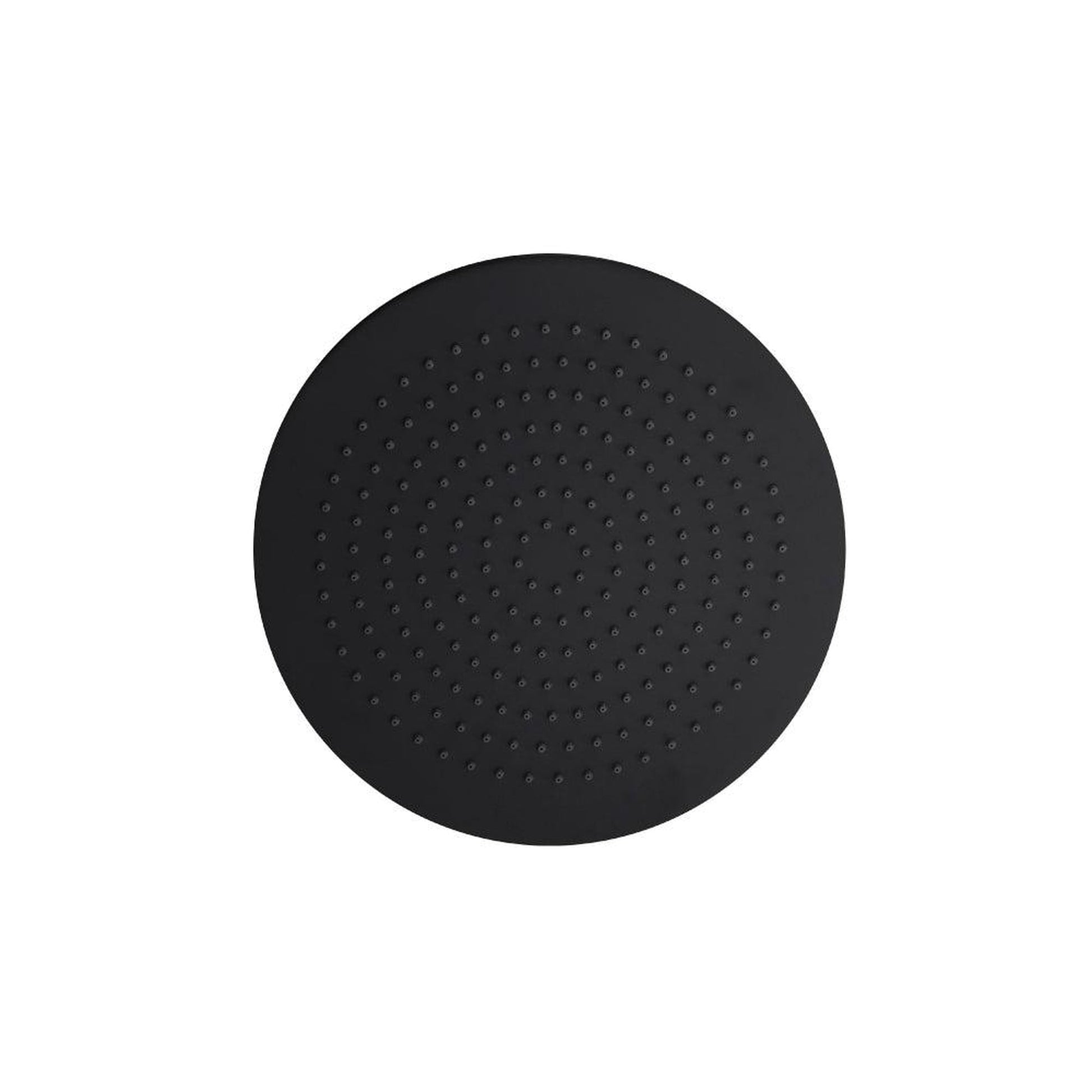 Flusso Faucets Serie 260 Single Output Matte Black Wall-Mounted Shower Set With Round Rain Shower Head, Two-Handle Shower Trim and 1-Output Horizontal / Vertical Wall-Mounted Thermostatic Shower / Bathtub Valve With Integrated Volume Control