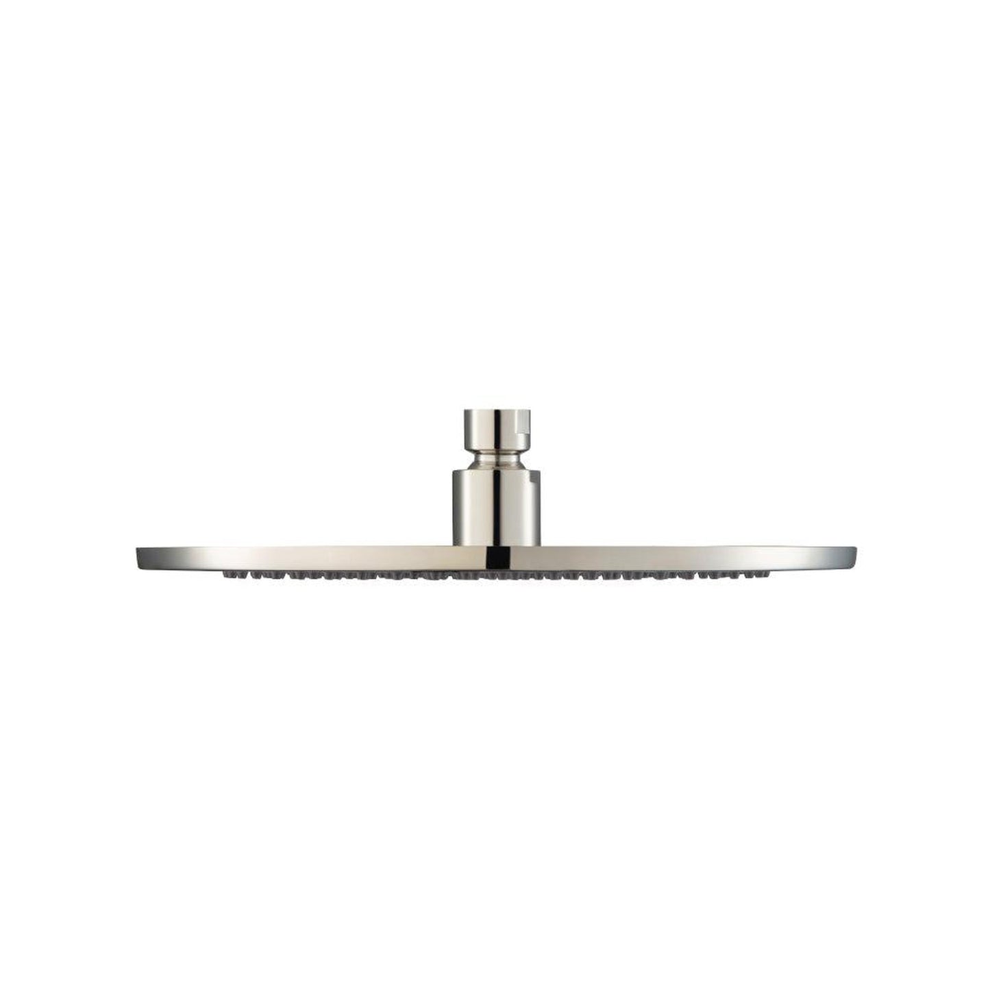 Flusso Faucets Serie 260 Single Output Polished Nickel PVD Wall-Mounted Shower Set With Single Function Round Rain Shower Head, Two-Handle Shower Trim and 1-Output Horizontal / Vertical Thermostatic Valve With Integrated Volume Control
