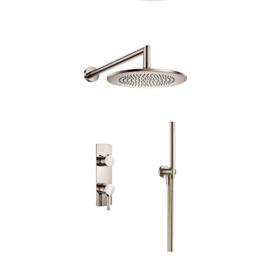 Flusso Faucets Serie 260 Two Output Shower Set With Shower Head and Hand Held in Polished Nickel