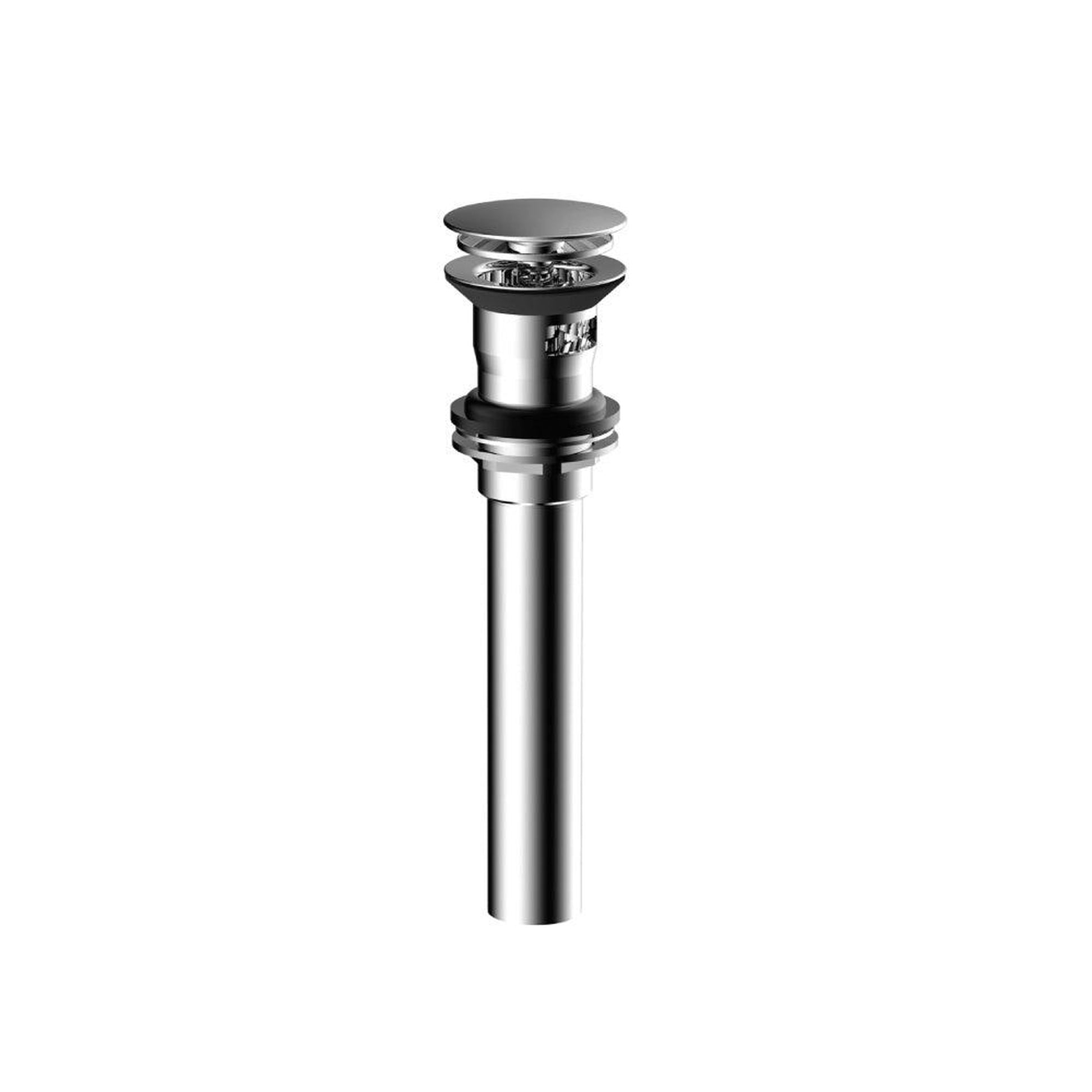 Flusso Faucets Universal Fixtures 1-1/4" Pop-up Drain Assembly With Overflow in Matte Black