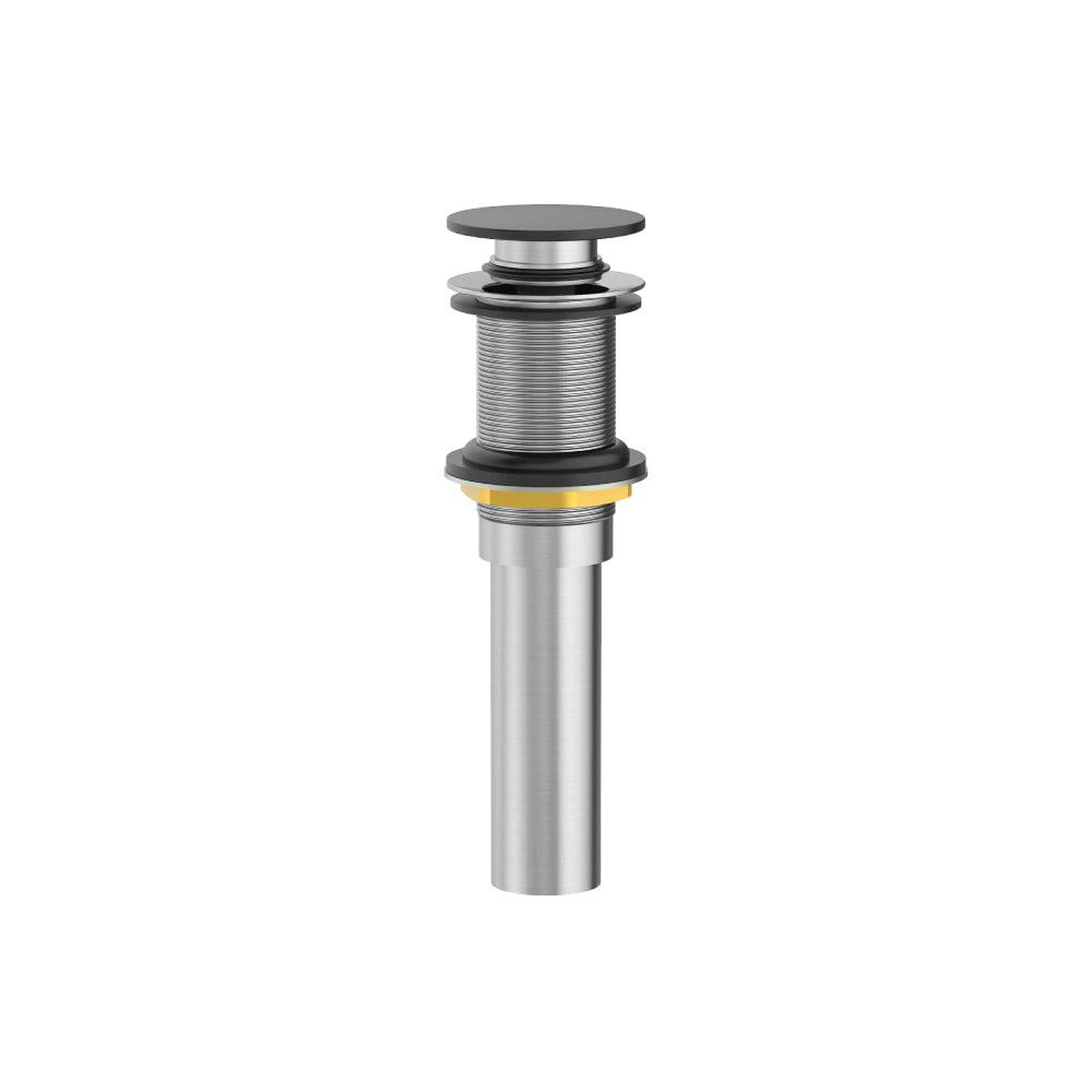 Flusso Faucets Universal Fixtures 1-1/4" Pop-up Drain Assembly Without Overflow in Matte Black