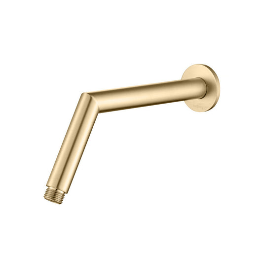 Flusso Faucets Universal Fixtures 10" Brushed Bronze PVD Round Shower Arm With Flange With Flange