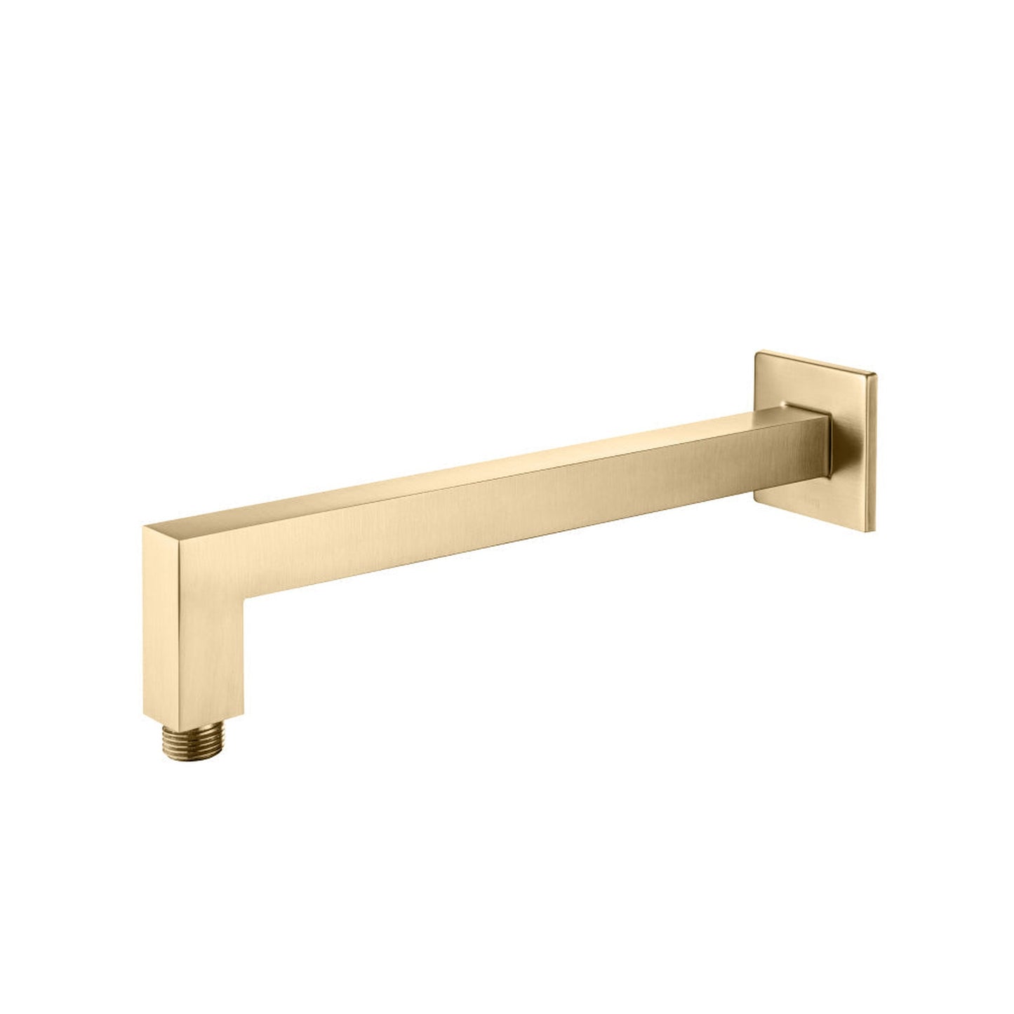 Flusso Faucets Universal Fixtures 12" Brushed Bronze PVD Wall Mount Square Shower Arm With Flange