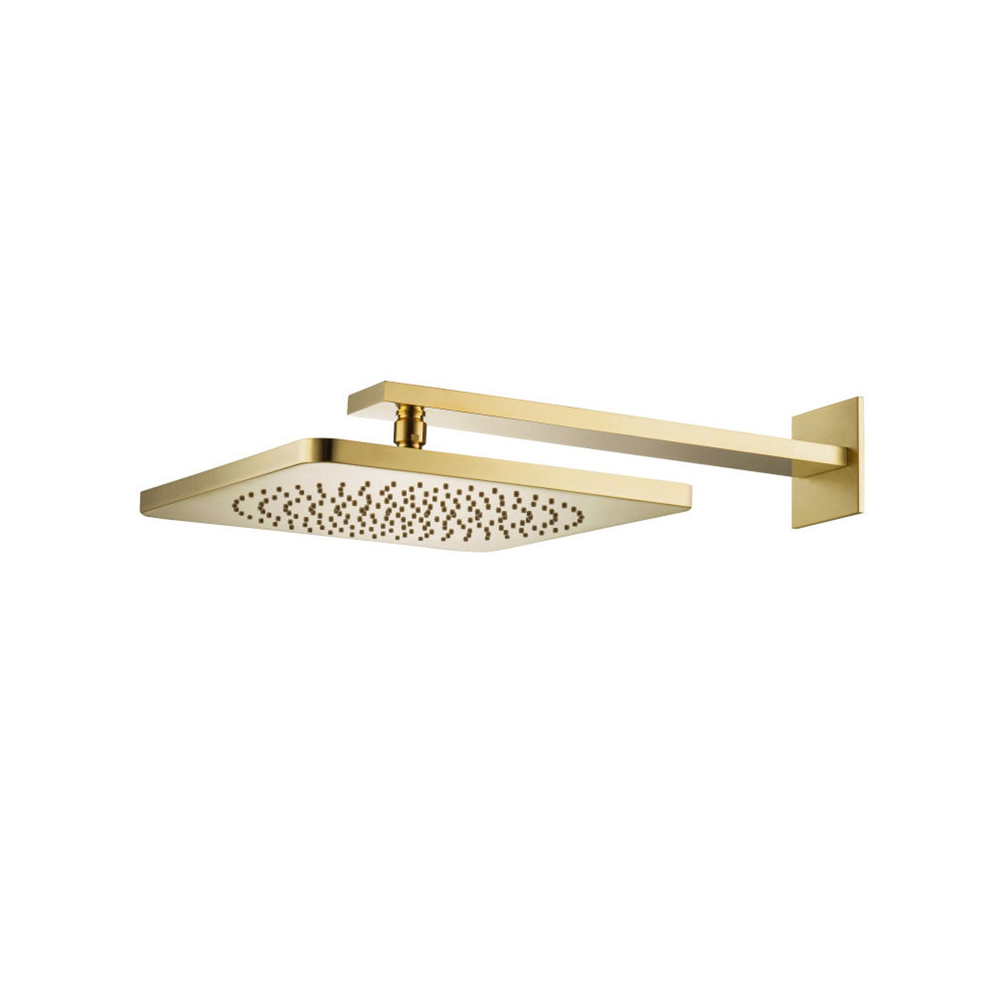 Flusso Faucets Universal Fixtures 12" Satin Brass PVD Rain Head With Arm