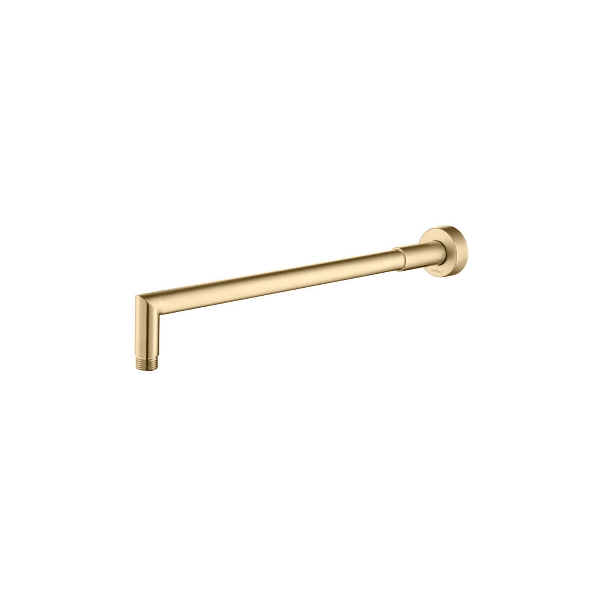 Flusso Faucets Universal Fixtures 16" Brushed Bronze PVD Wall Mount Round Shower Arm With Flange