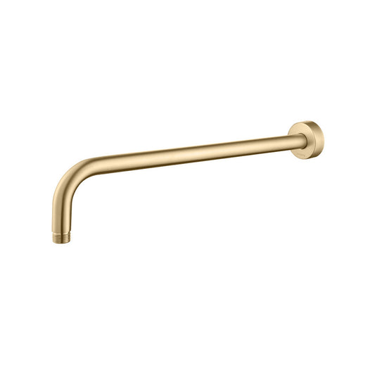 Flusso Faucets Universal Fixtures 16" Brushed Bronze PVD Wall Mount Round Shower Arm With Flange