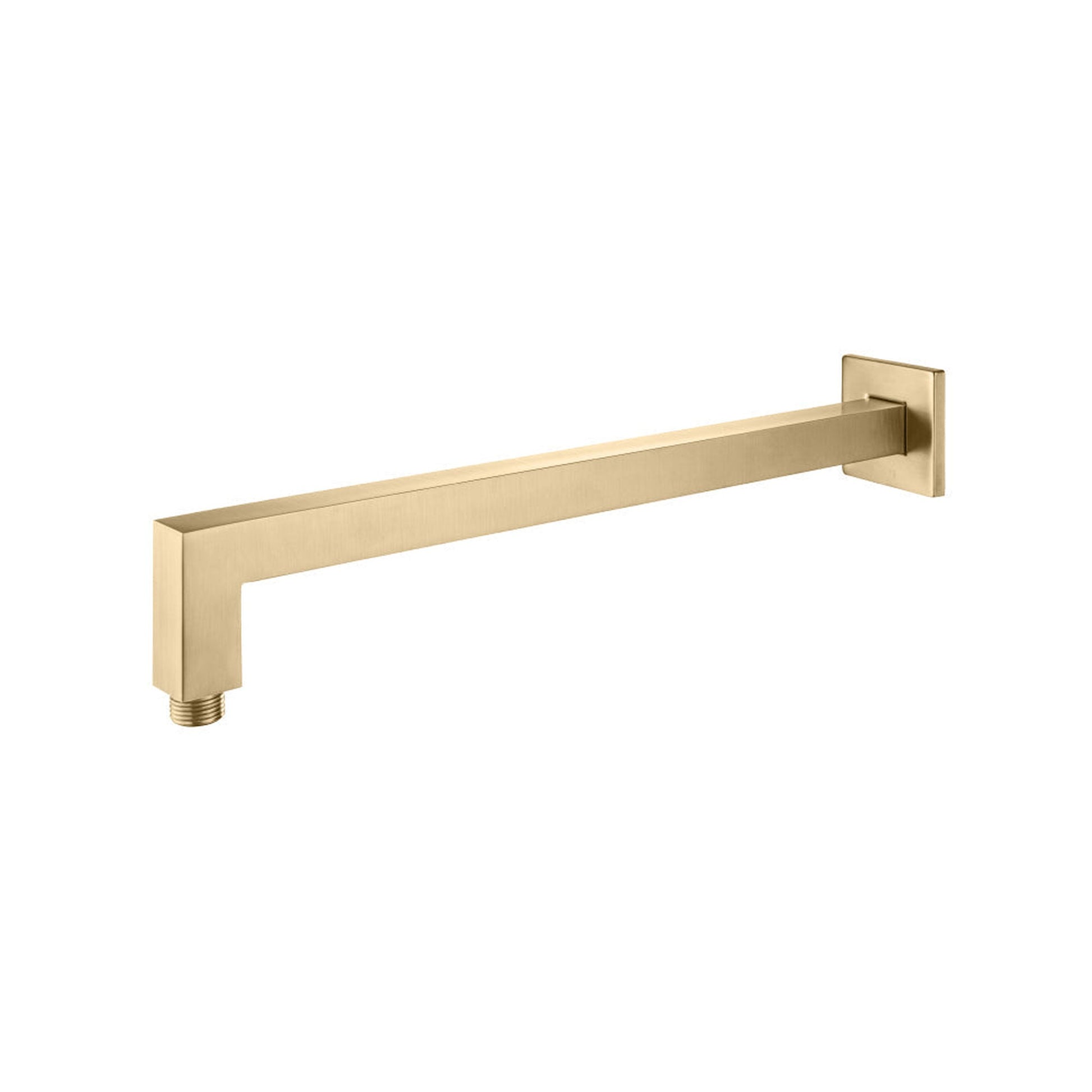 Flusso Faucets Universal Fixtures 16" Brushed Bronze PVD Wall Mount Square Shower Arm With Flange