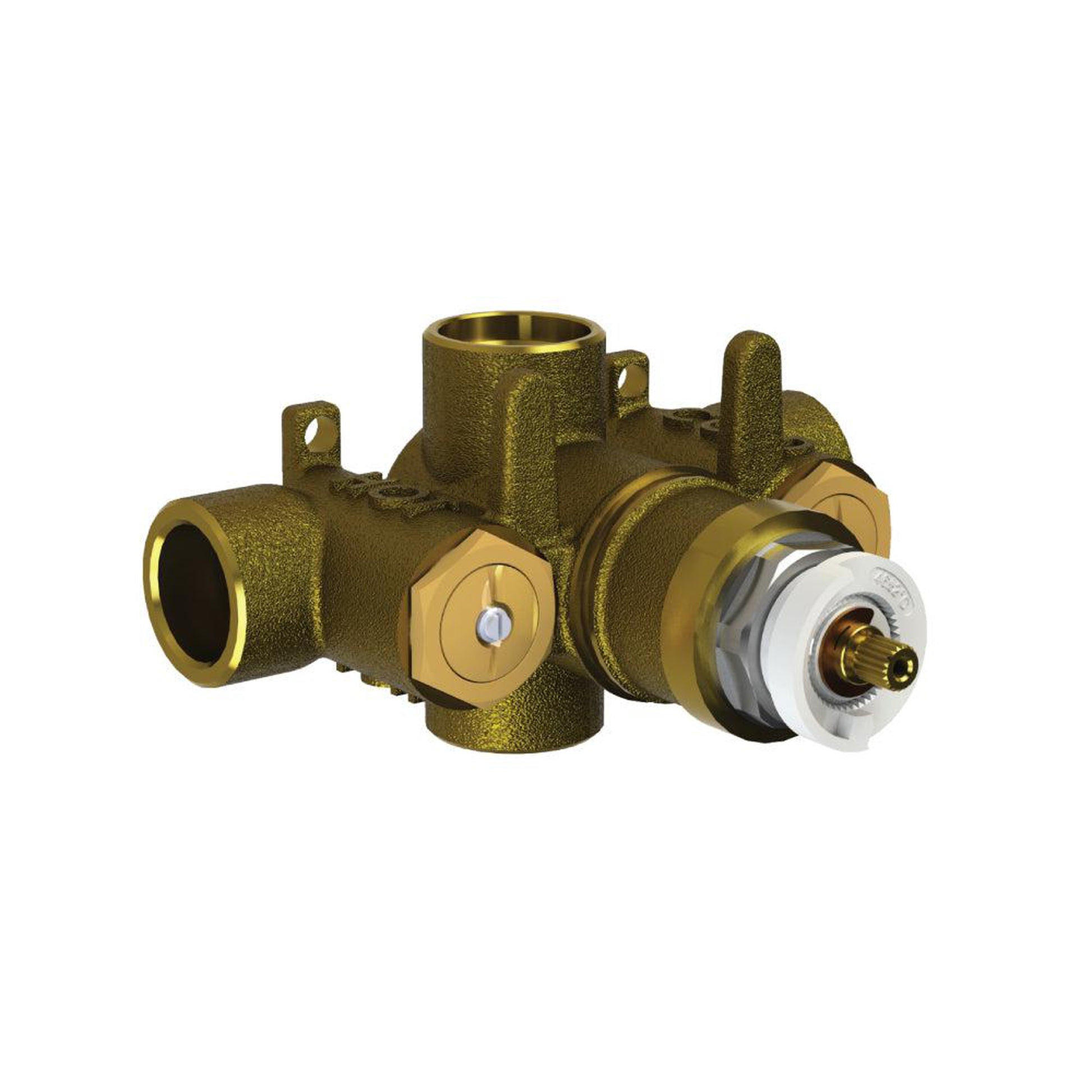 Flusso Faucets Universal Fixtures 3/4" Thermostatic Valve in Rough Brass (TVH.4201)
