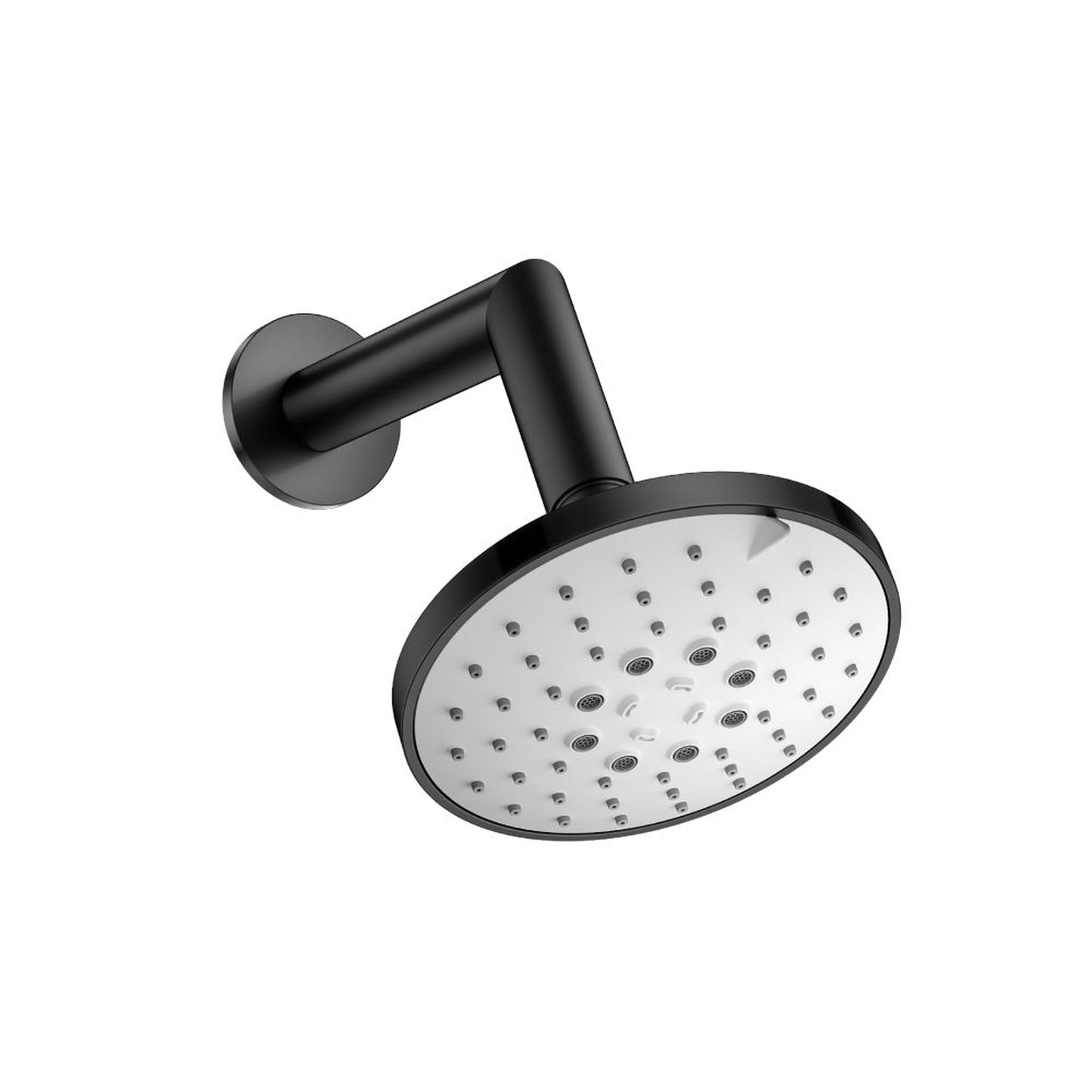 Flusso Faucets Universal Fixtures 5" Multi Function Showerhead With 7" Arm in Matte Black