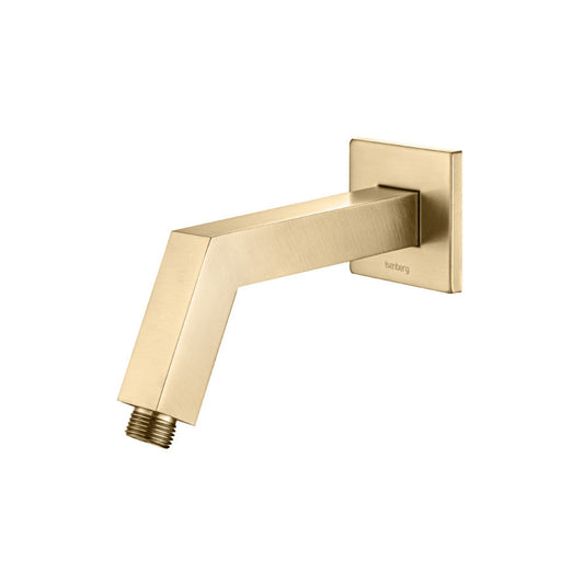 Flusso Faucets Universal Fixtures 7" Brushed Bronze PVD Square Shower Arm With Flange With Flange