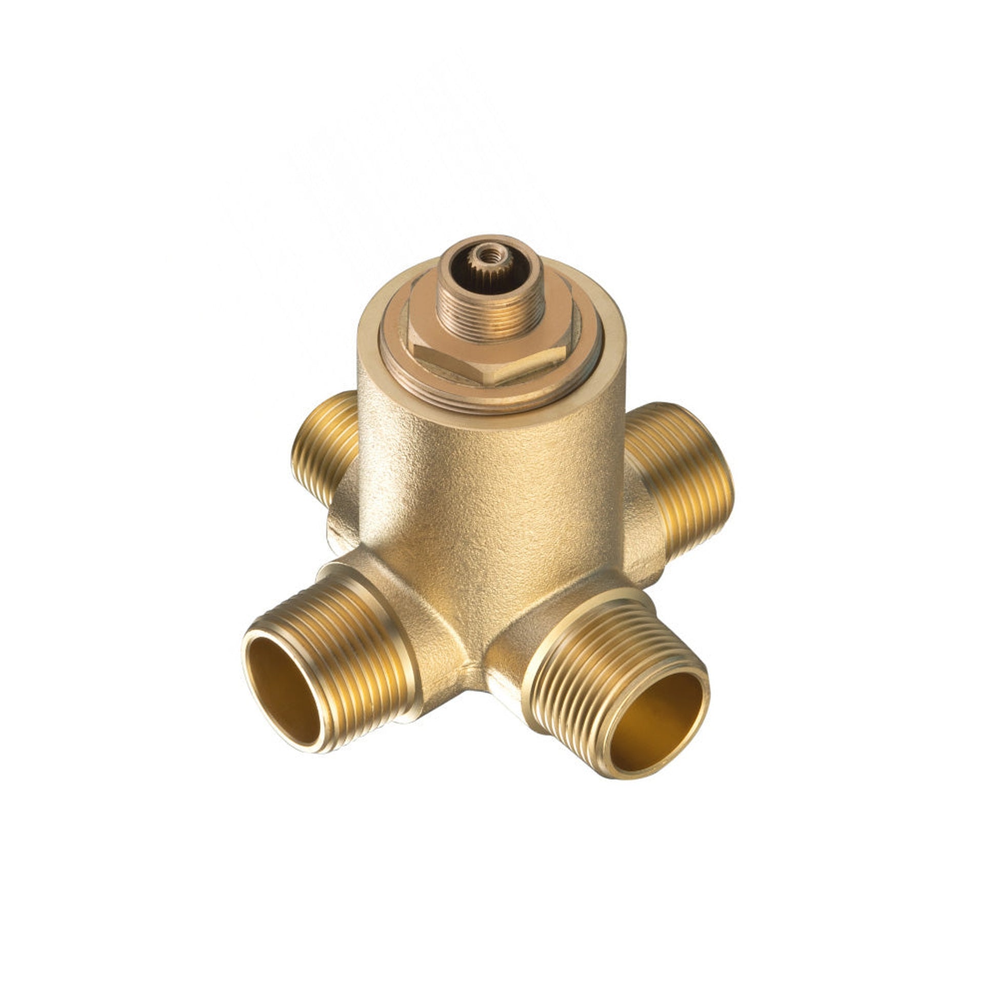 Flusso Faucets Universal Fixtures Deck Mount Diverter Valve in Rough Brass