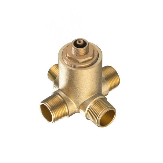 Flusso Faucets Universal Fixtures Deck Mount Diverter Valve in Rough Brass