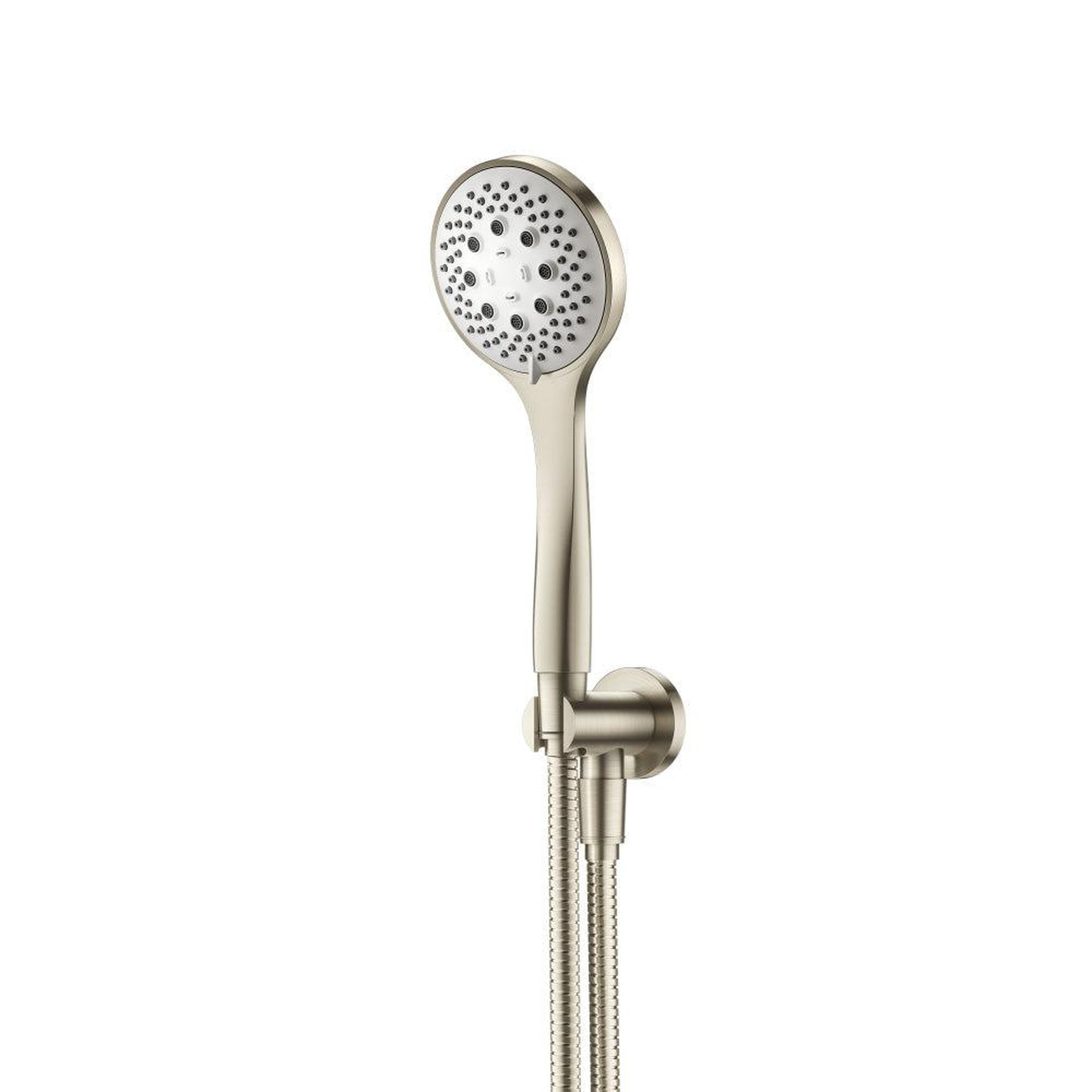 Flusso Faucets Universal Fixtures Hand Shower Set With Holder and Elbow Combo in Brushed Nickel (SHS.5125BN)